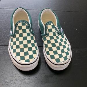 Vans Checkerboard Slip-on. Green/White. 10.5